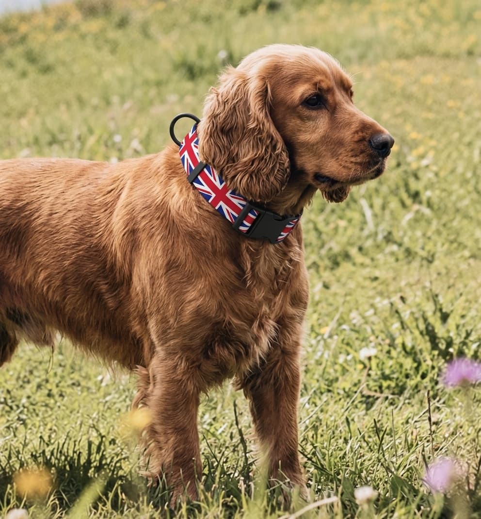 England Collar — hand-stitched in England's flag colors