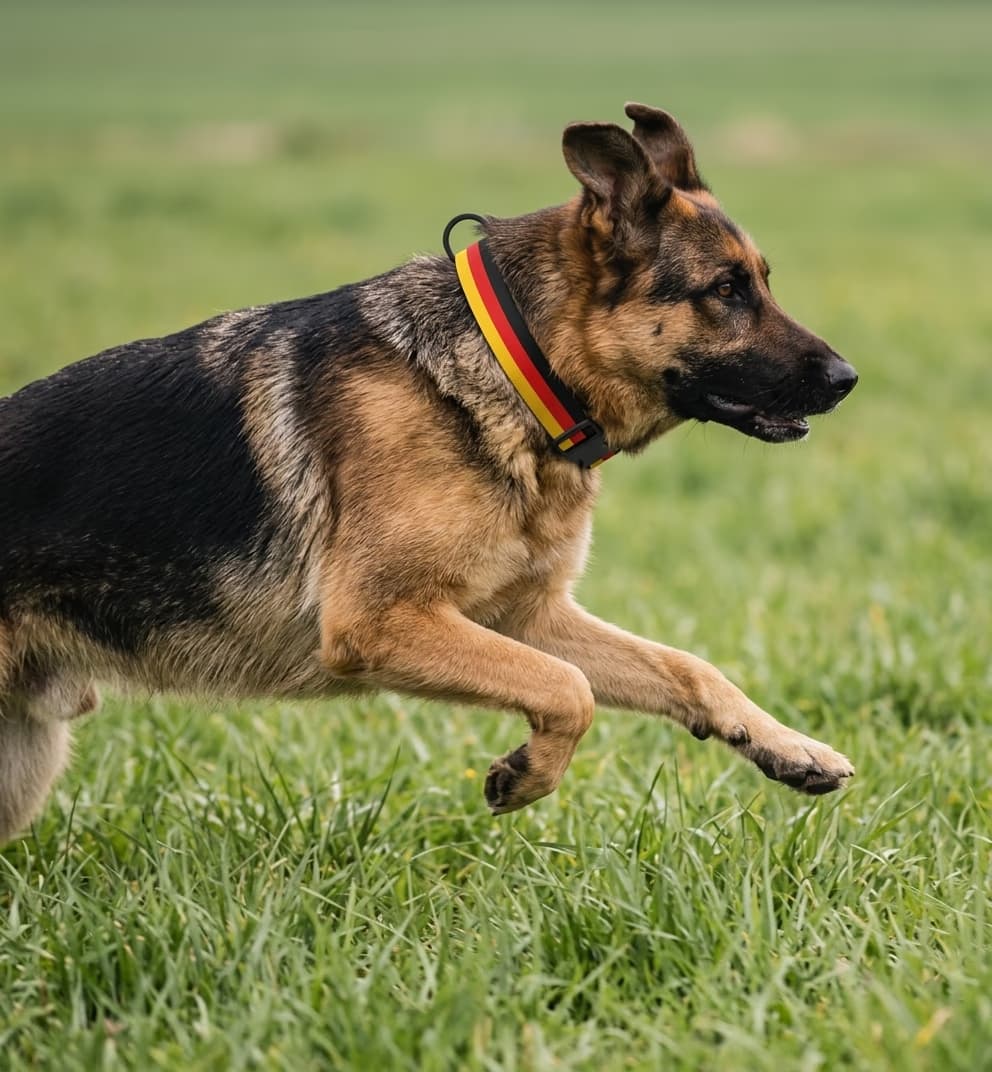 Germany Collar — hand-stitched in Germany's flag colors