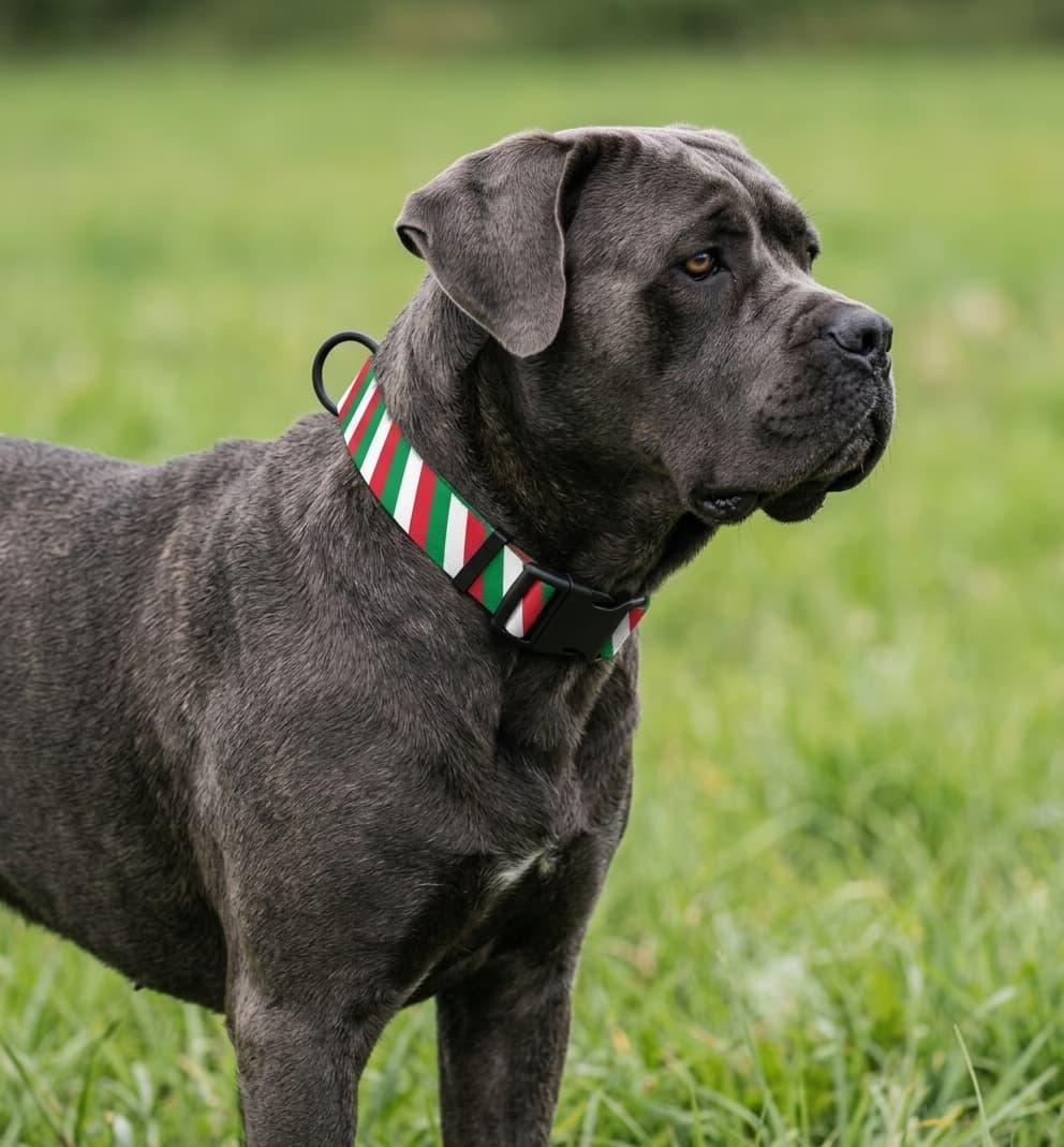 Italy Collar — hand-stitched in Italy's flag colors